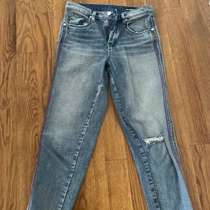 Blank NYC JEANS SIZE 25/26 rainbow stripe denim